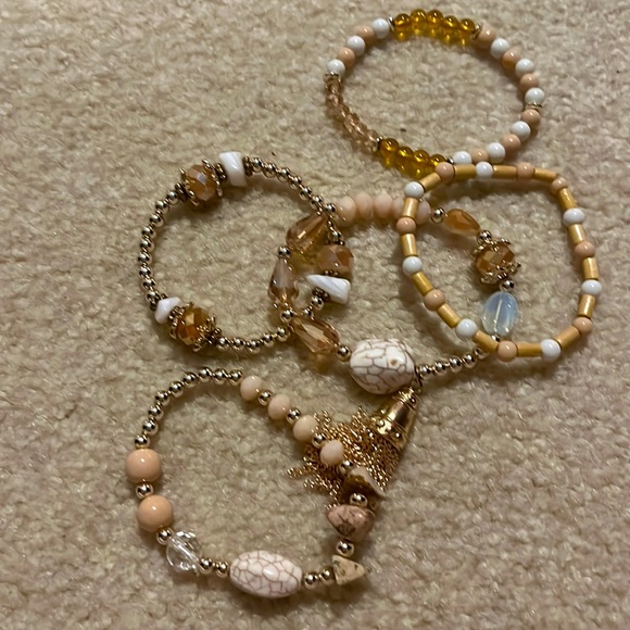 Jewelry - Beautiful set of five summer elastic bracelets